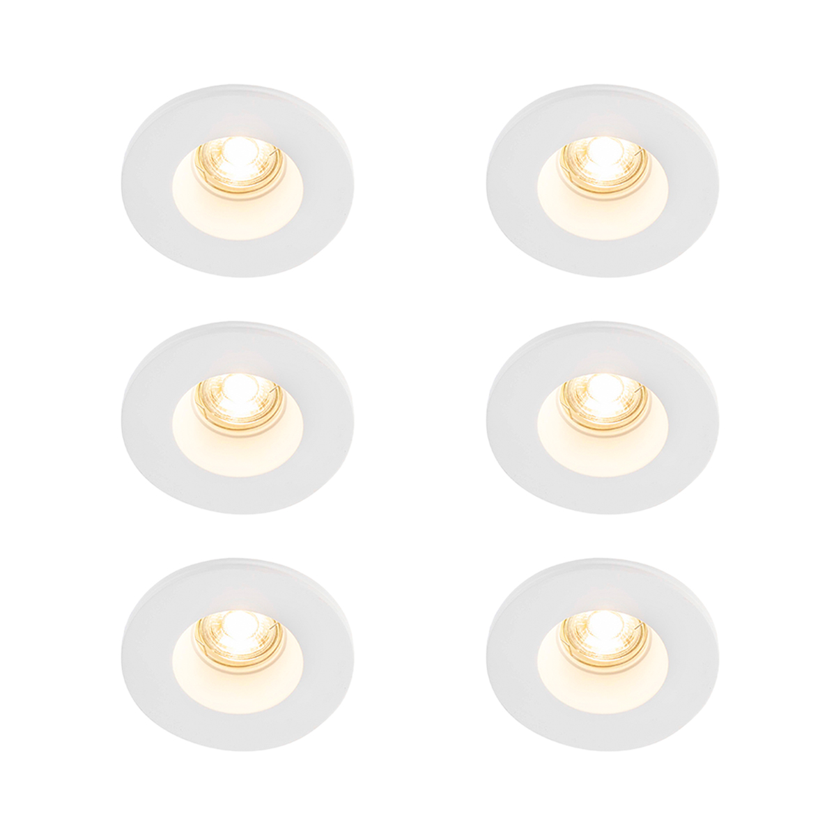 Sada 6 zapustených bodových svetiel biela 13 cm okrúhla - Gypsy Stucco