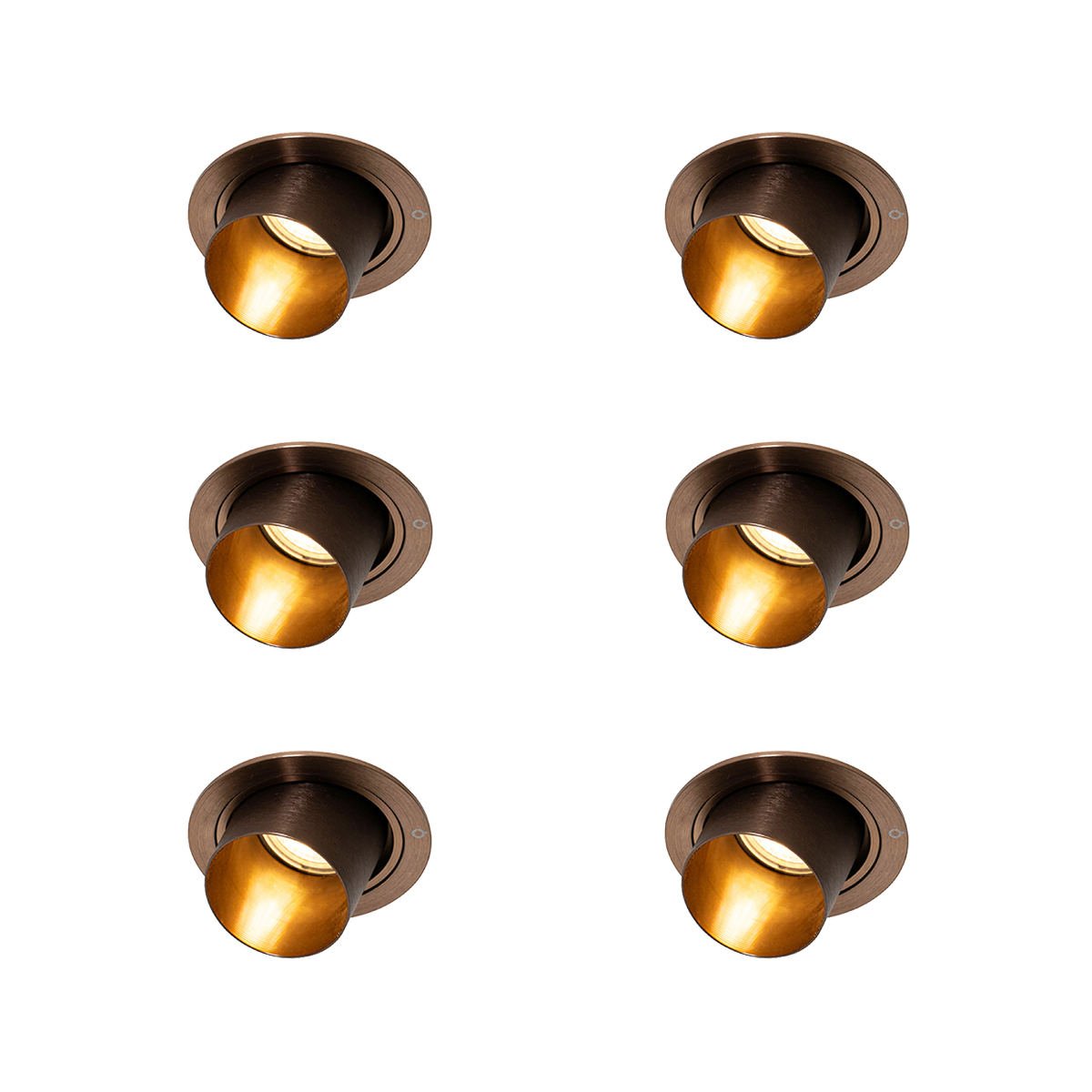 Sada 6 moderných zapustených bodových svetiel tmavý bronz okrúhle naklápacie - Installa Sada 6 moderných zapustených bodových svetiel tmavý bronz okrúhle naklápacie - Installa