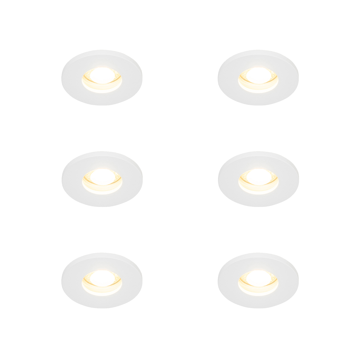 Sada 6 moderných kúpeľňových zapustených bodových svetiel biela - Shed