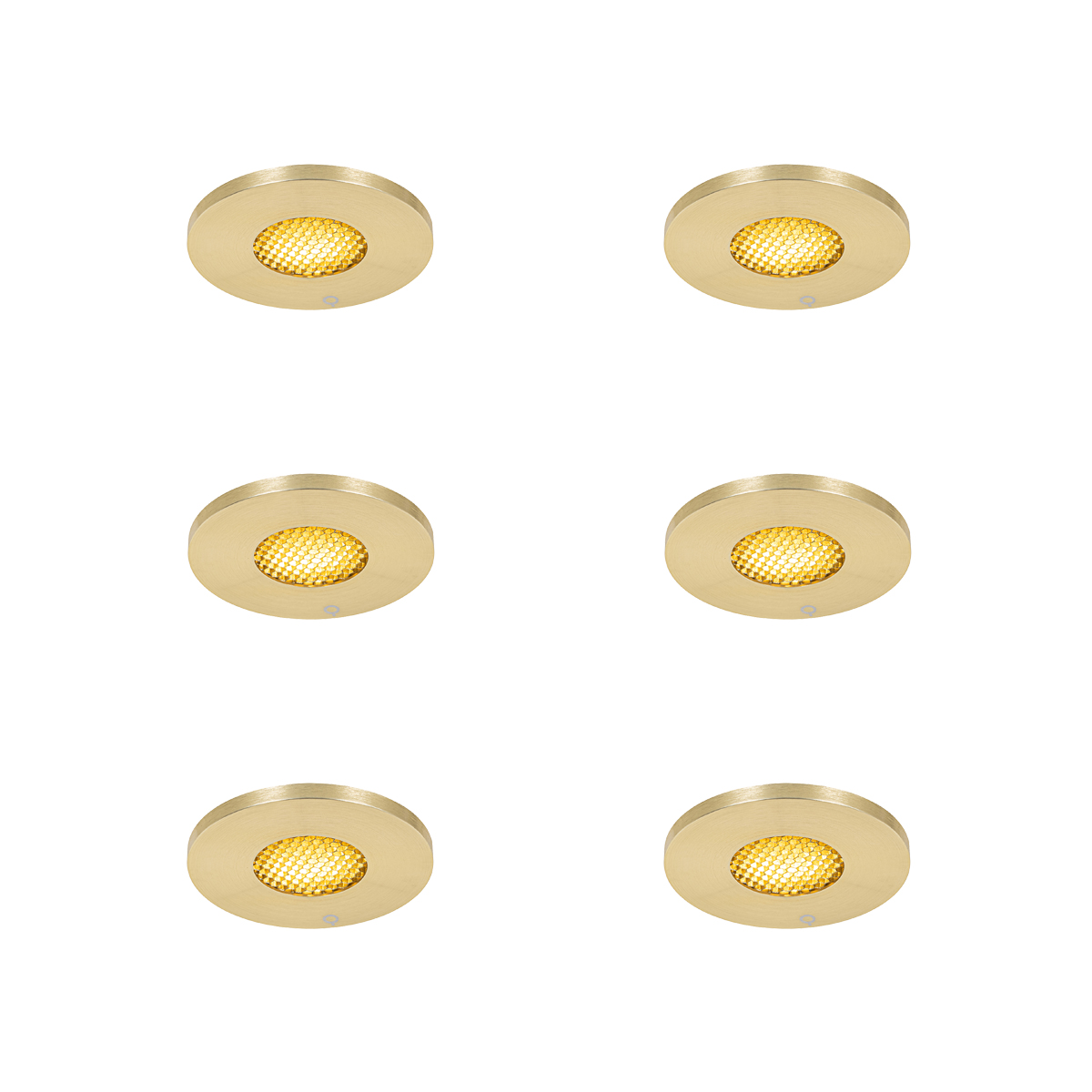 Sada 6 moderných kúpeľňových zapustených bodových svetiel zlatá IP54 - Shed Honey