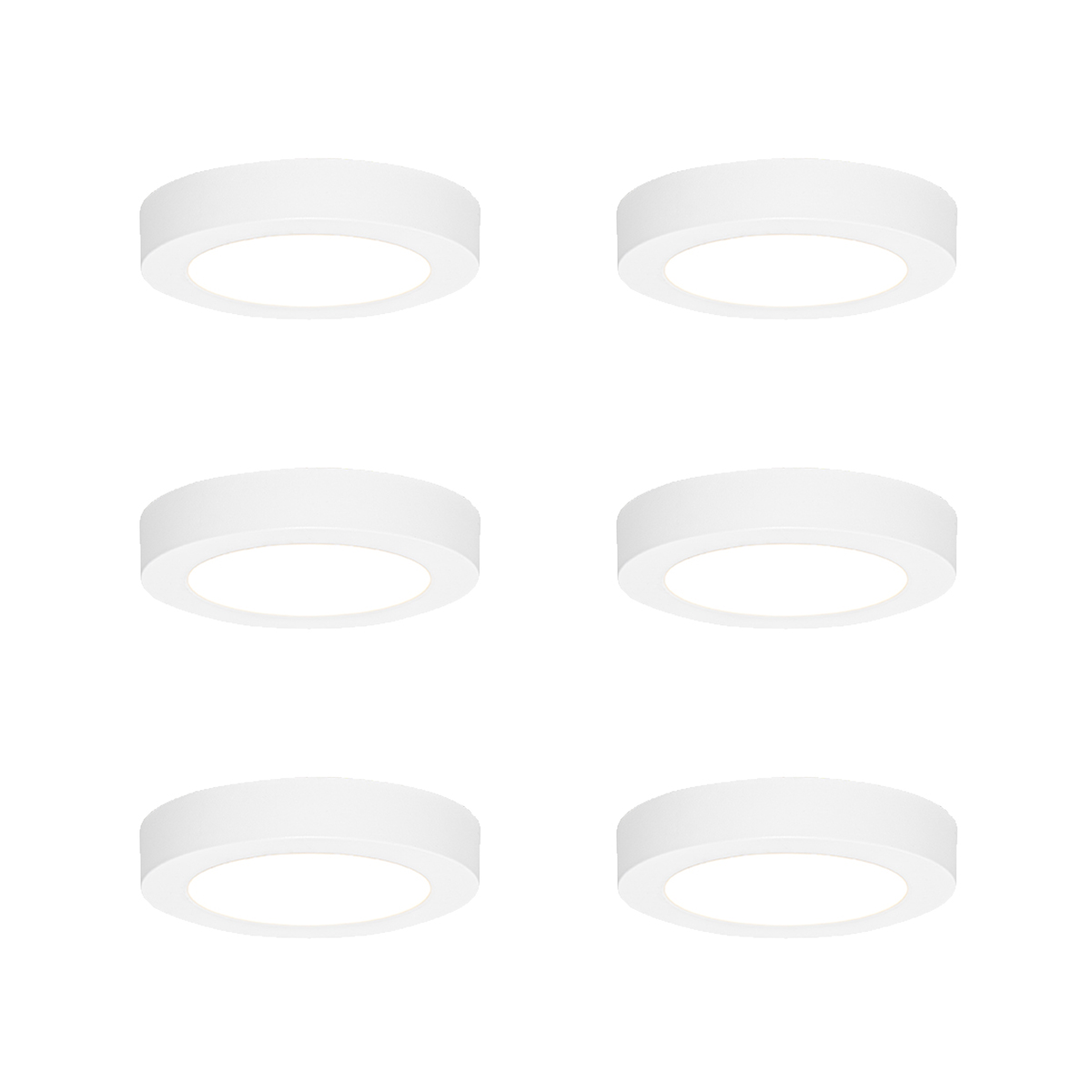 Sada 6 zapustených alebo povrchových bodových svetiel biela 14 cm vrátane LED 3-krokové stmievanie do tepla - Trans