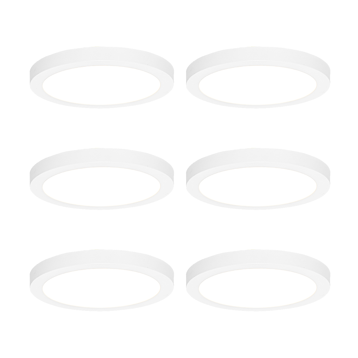 6 darabos fehér, felületre szerelhető vagy süllyesztett spotlámpa készlet 22 cm LED-del, 3 fokozatú Dim to Warm - Trans