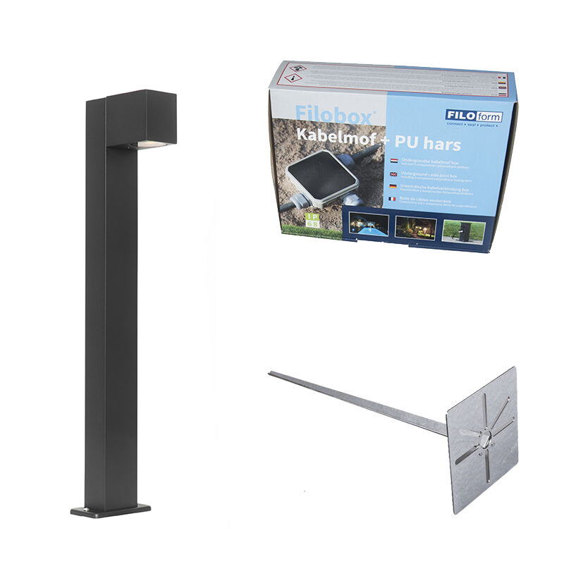 Priemyselné stojace vonkajšie svietidlo čierne 65 cm IP44 - Baleno