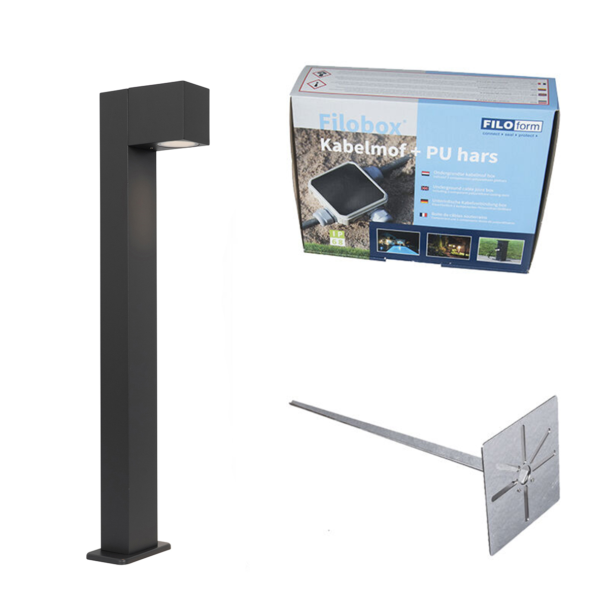 Industriálne vonkajšie stojace svietidlo tmavošedé 65 cm IP44 - Baleno