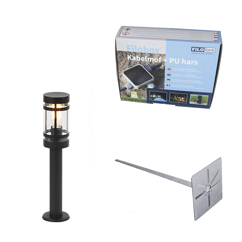 Moderné vonkajšie svietidlo čierne 50 cm IP44 - Lesk Moderné vonkajšie svietidlo čierne 50 cm IP44 - Lesk