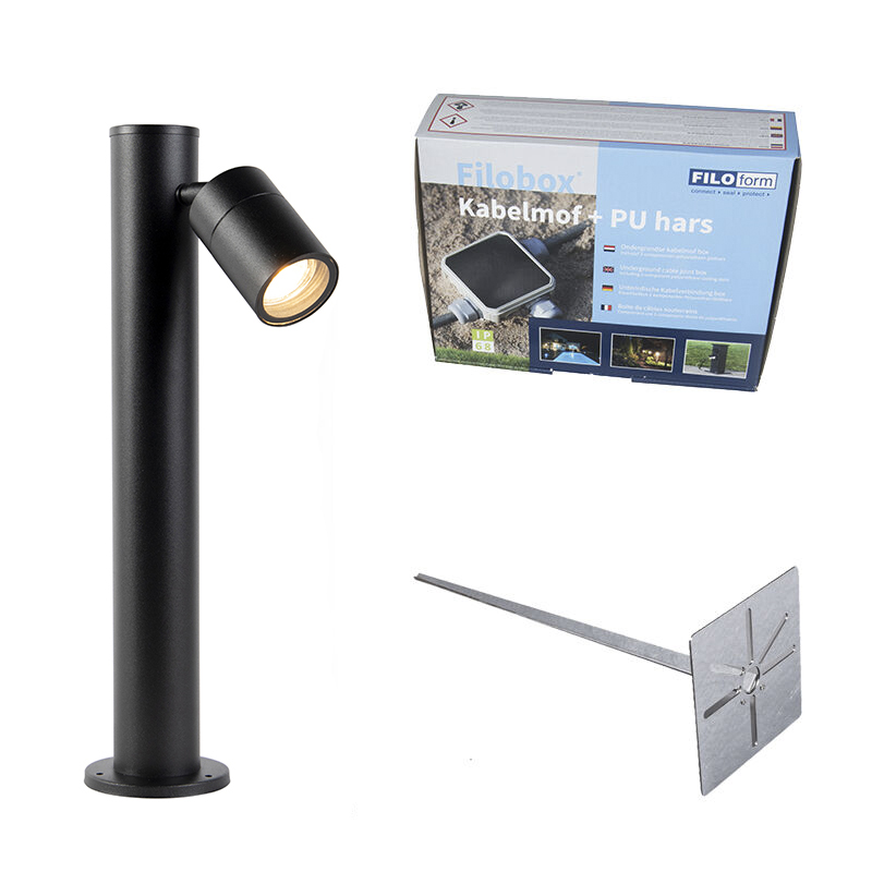 Vonkajšie svietidlo čierne 45 cm nastaviteľné IP44 - Solo Vonkajšie svietidlo čierne 45 cm nastaviteľné IP44 - Solo