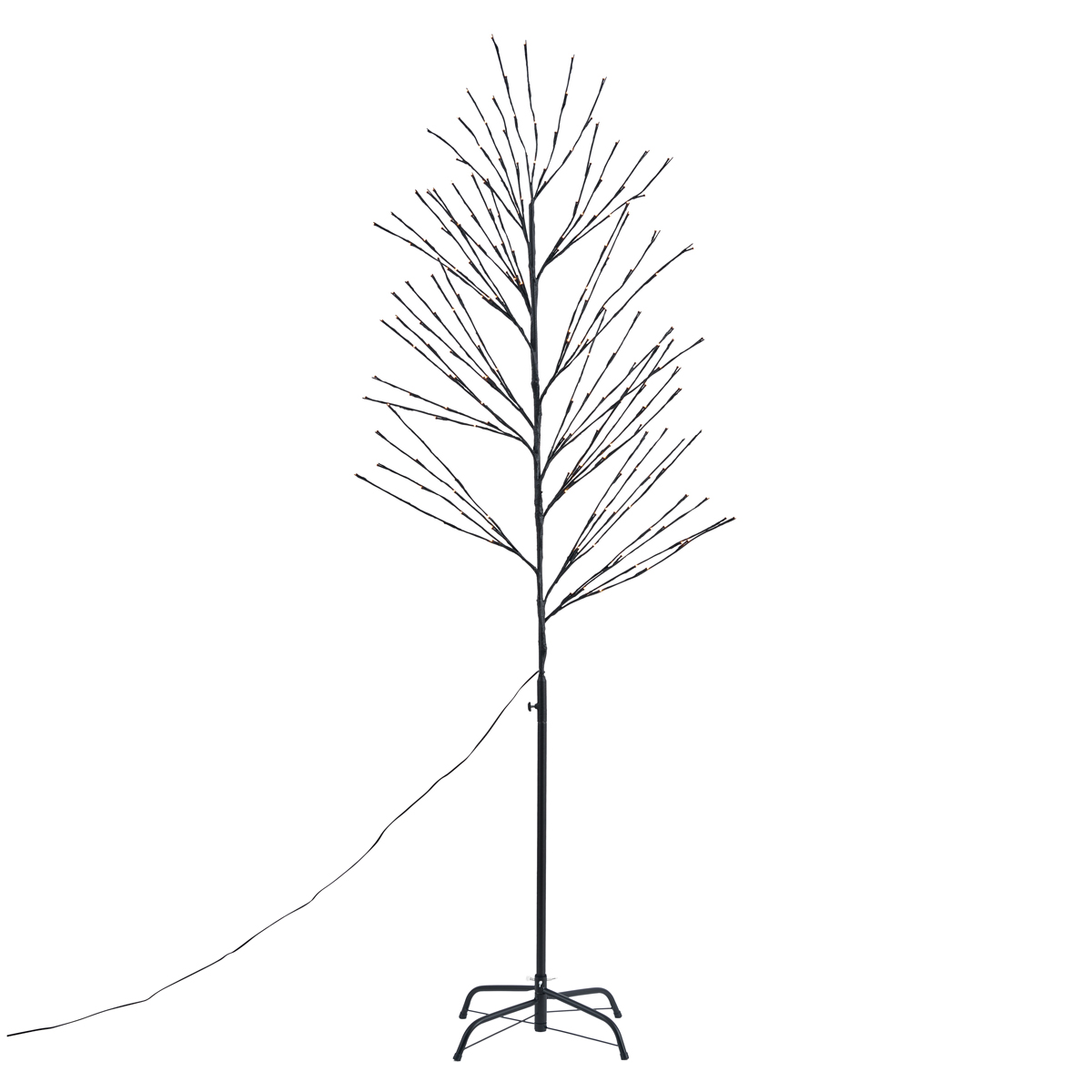 Karácsonyfa fekete 200 cm LED-del, IP44 - Vixen