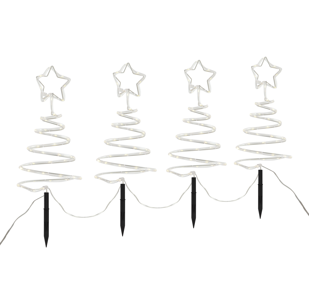 4 darabos karácsonyi leszúrható lámpakészlet fehér karácsonyfa LED-del IP44 - Puno