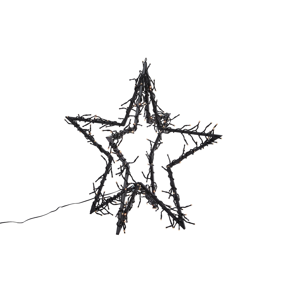 Karácsonyi csillag fekete csillag LED-del, IP44 - Brilli