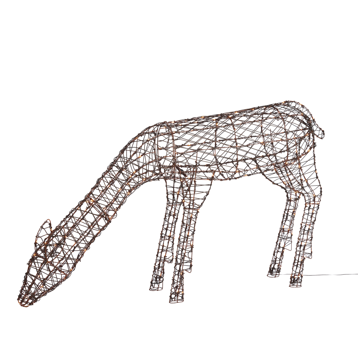 Állólámpa barna rattan rénszarvas LED-del IP44 - Flossie