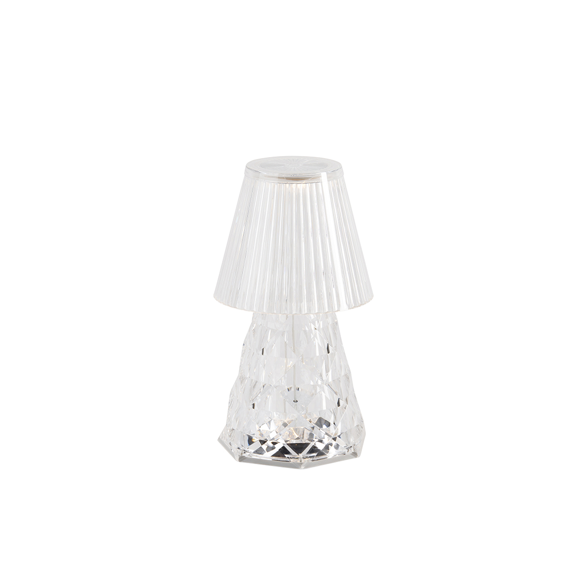 Lampă de masă din sticlă transparentă cu LED reîncărcabilă IP44 - Lola 20 Lux