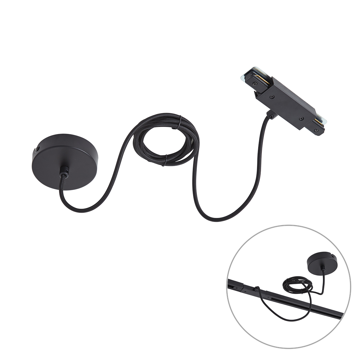 I tápegység 1 fázisú sínhez, kerek rögzítőlappal, fekete - Iconic