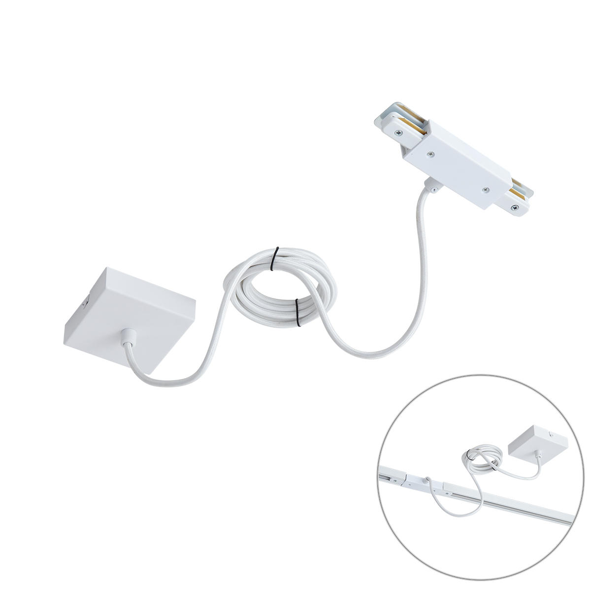 I tápegység 1 fázisú sínhez, négyszögletes rögzítőlappal, fehér - Iconic