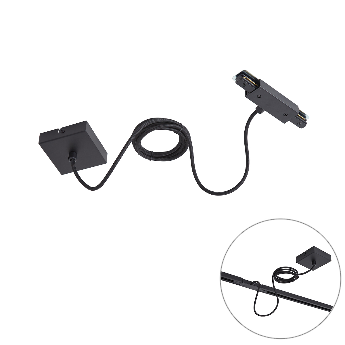 I tápegység 1 fázisú sínhez, négyszögletes rögzítőlappal, fekete - Iconic