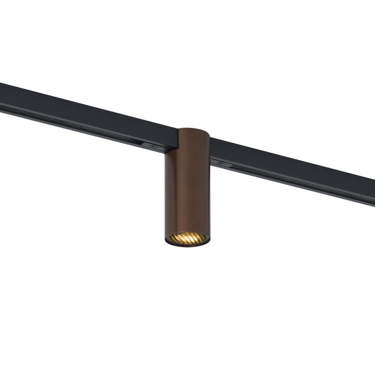Modern spotlámpa sötét bronz színben 1 fázisú sínrendszerhez GU10 35mm - Slimline Nubee Honey