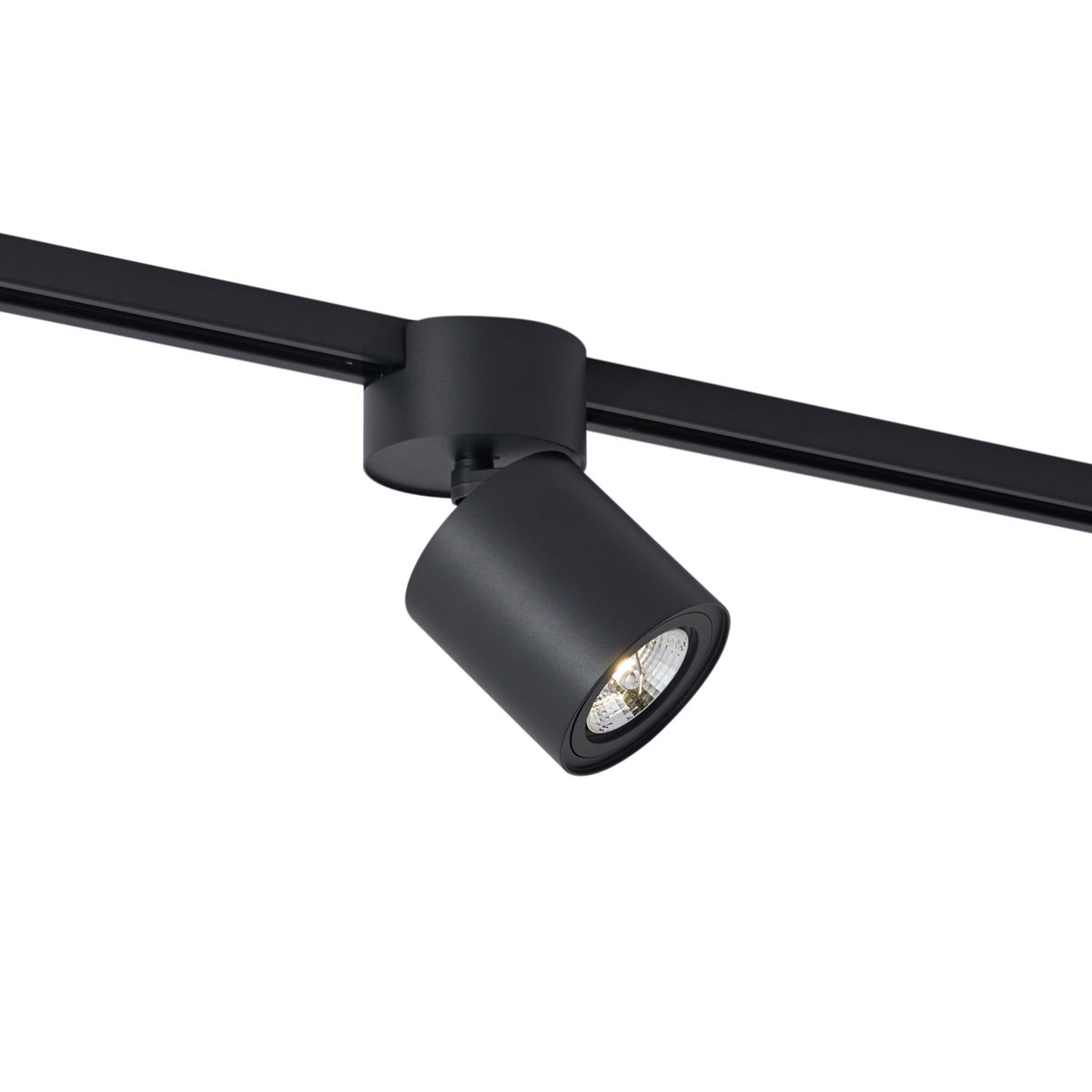 Modern fekete spotlámpa 1 fázisú sínrendszerhez GU10 70mm - Iconic Roto