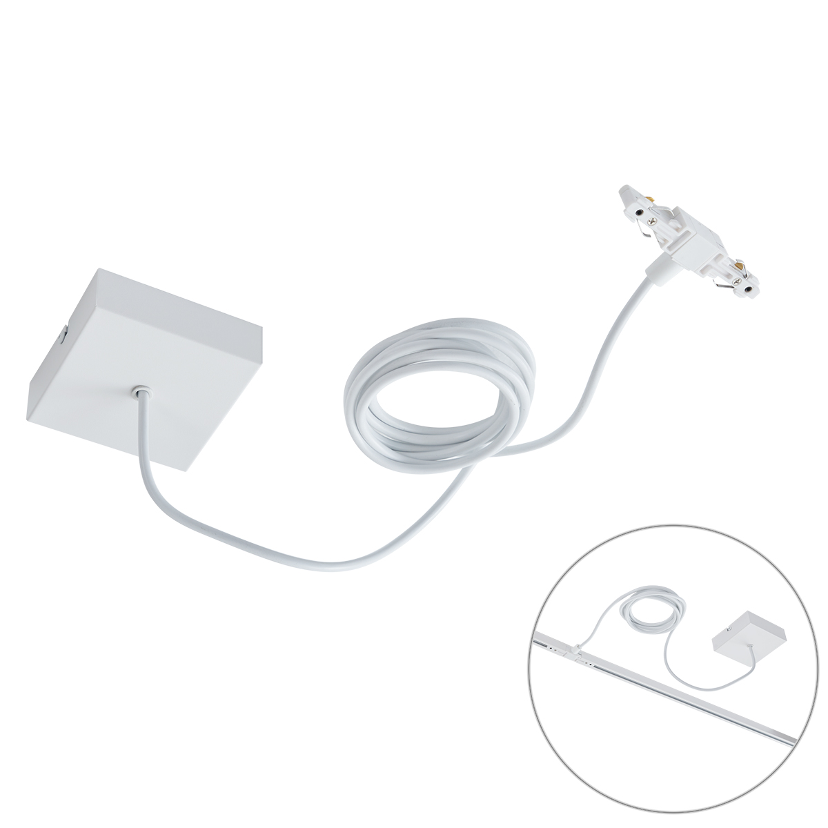 Négyzetes szerelőlappal ellátott tápegység 1 fázisú sínhez fehér színben - Slimline