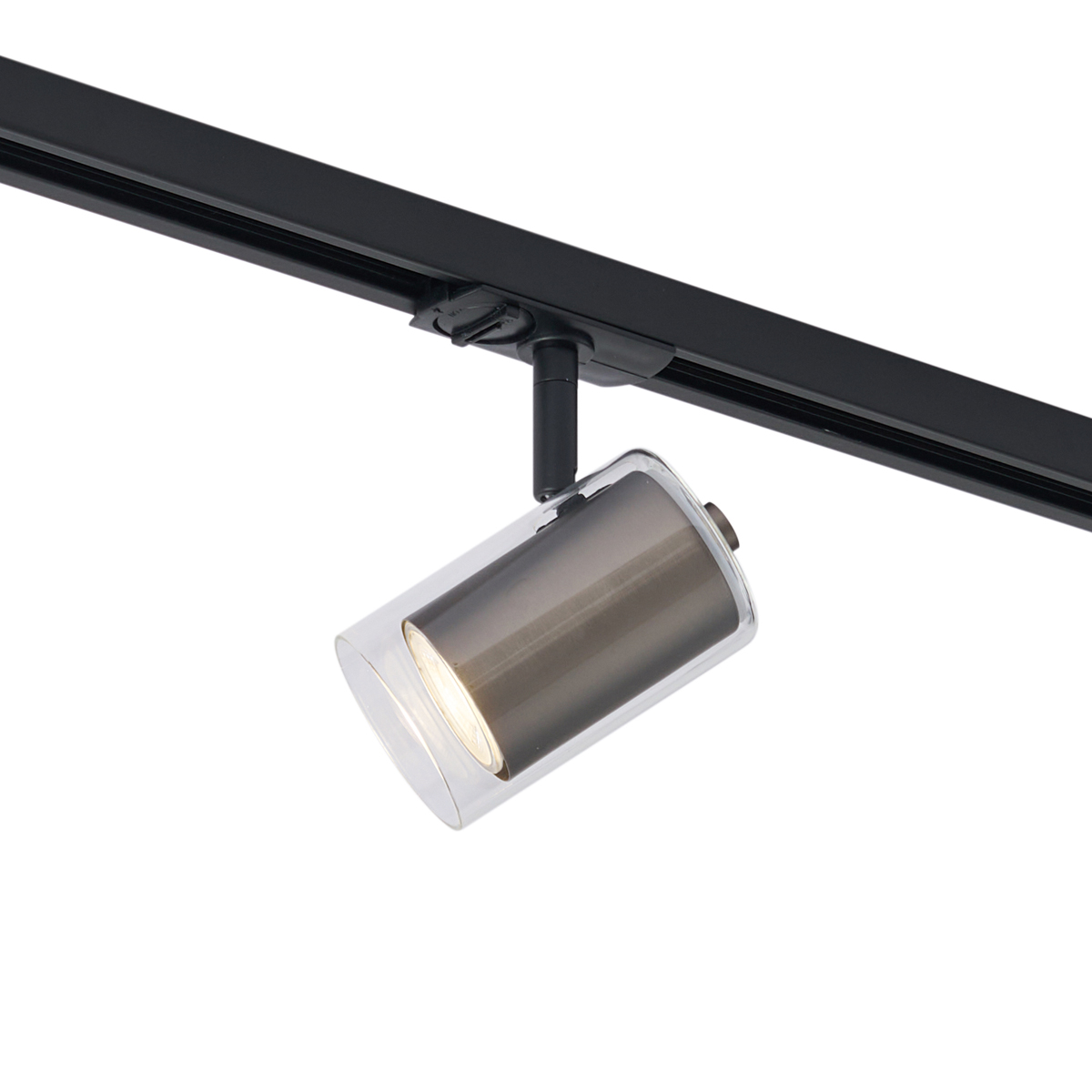 Modern spotlámpa fegyverszürke színben, átlátszó üveggel, 1 fázisú sínrendszerhez - Iconic Lloyd