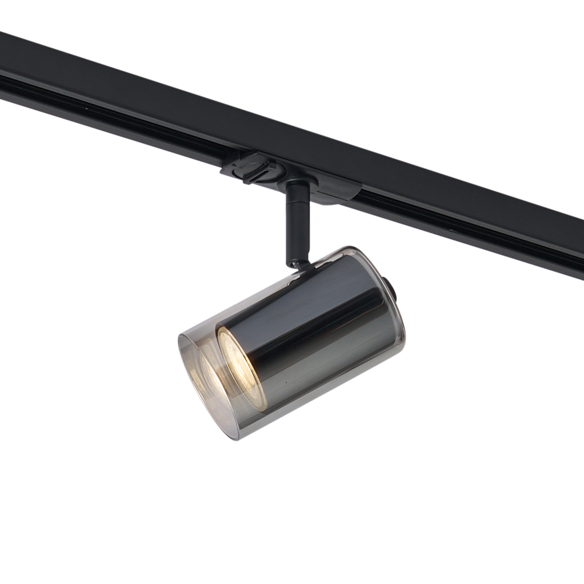 Modern fekete spotlámpa füstüveggel 1 fázisú sínrendszerhez - Iconic Lloyd