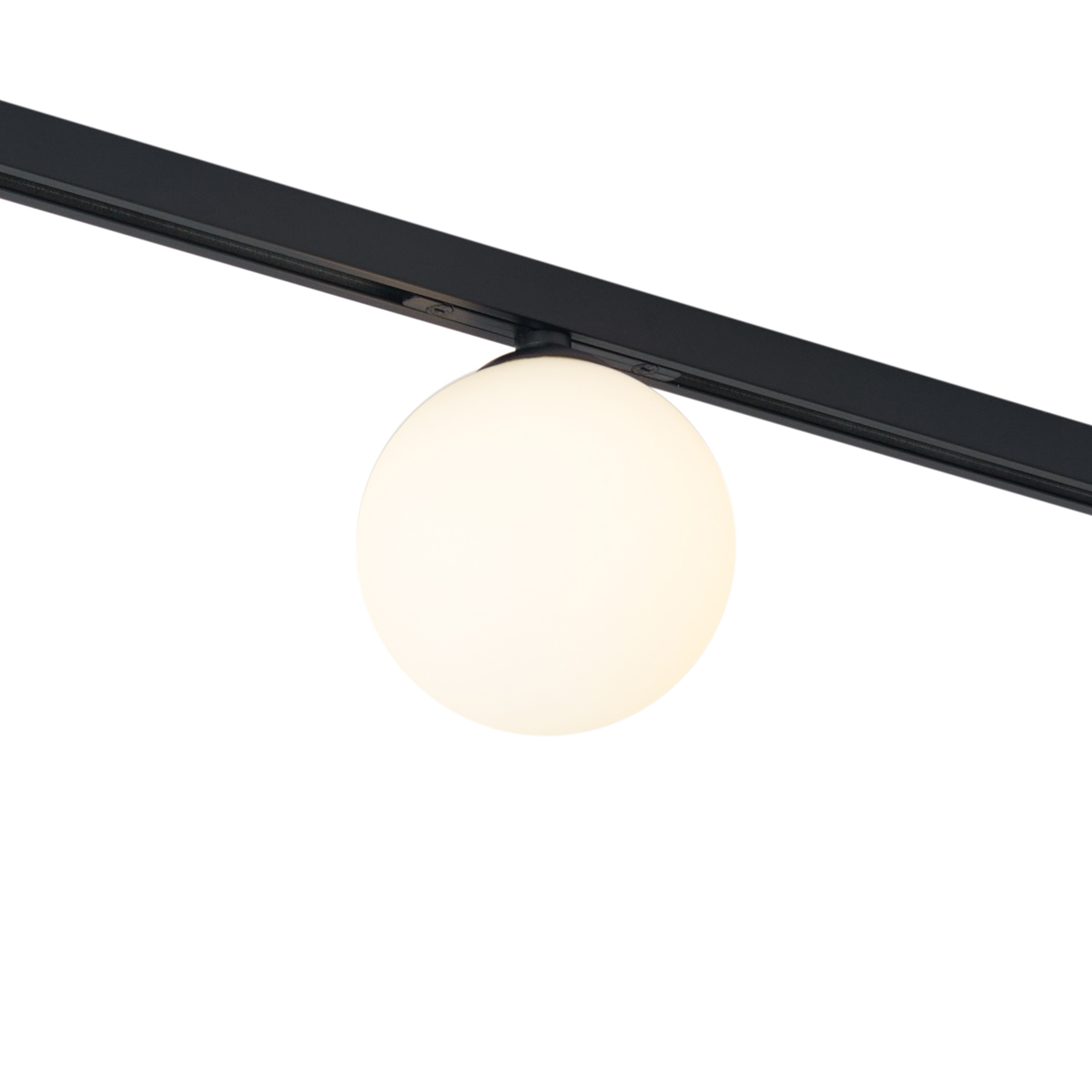 Modern mennyezeti lámpa fekete, fehér üveggel, 1 fázisú sínrendszerhez - Slimline Eira