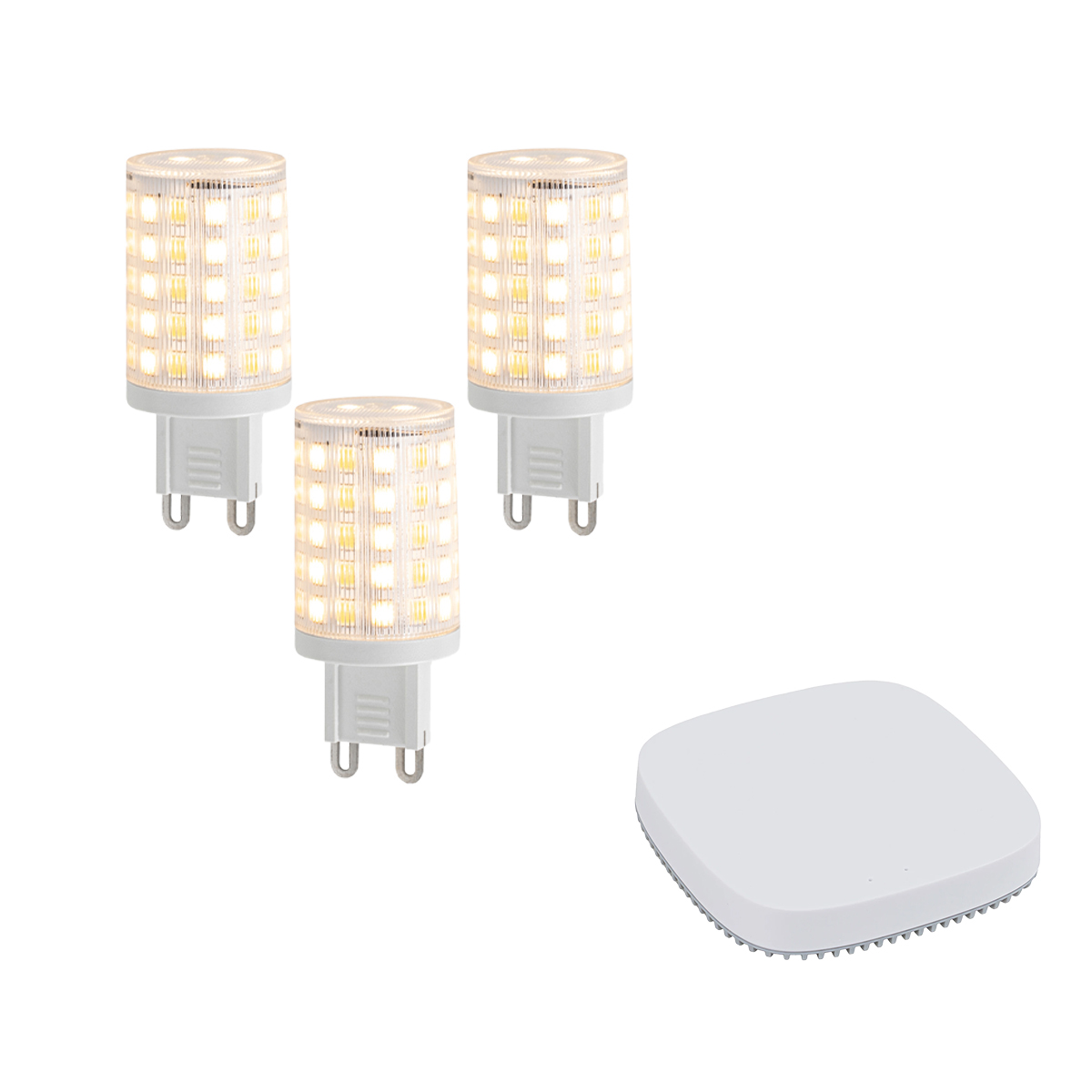 3 darabos intelligens G9 dimmelhető LED izzókészlet 2,5W 250 lm 2700K-6500K, Zigbee Smart Hub-bal