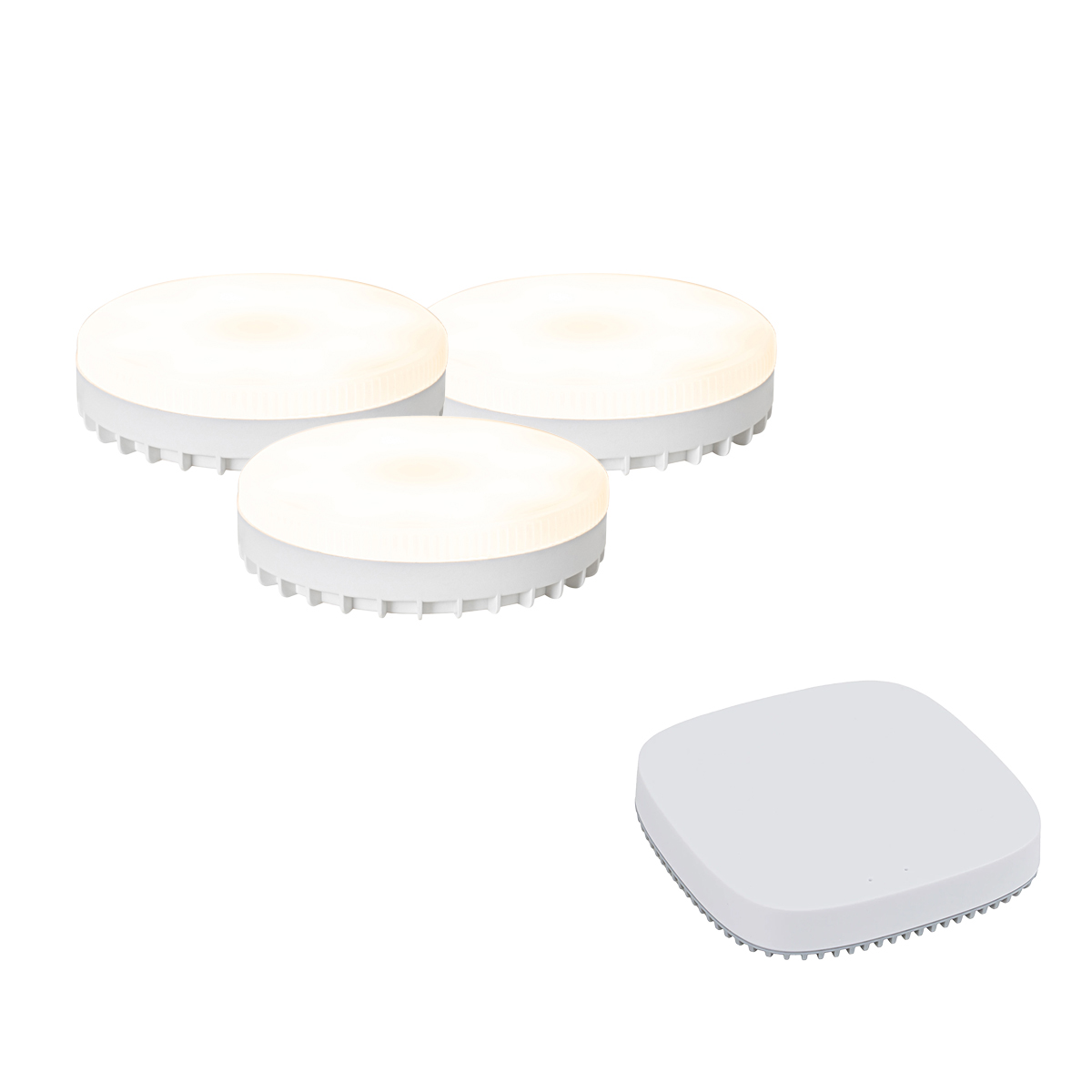 3 darabos intelligens GX53 dimmelhető LED izzókészlet RGB 9W 806LM 2700K-6500K Zigbee Smart Hub-bal