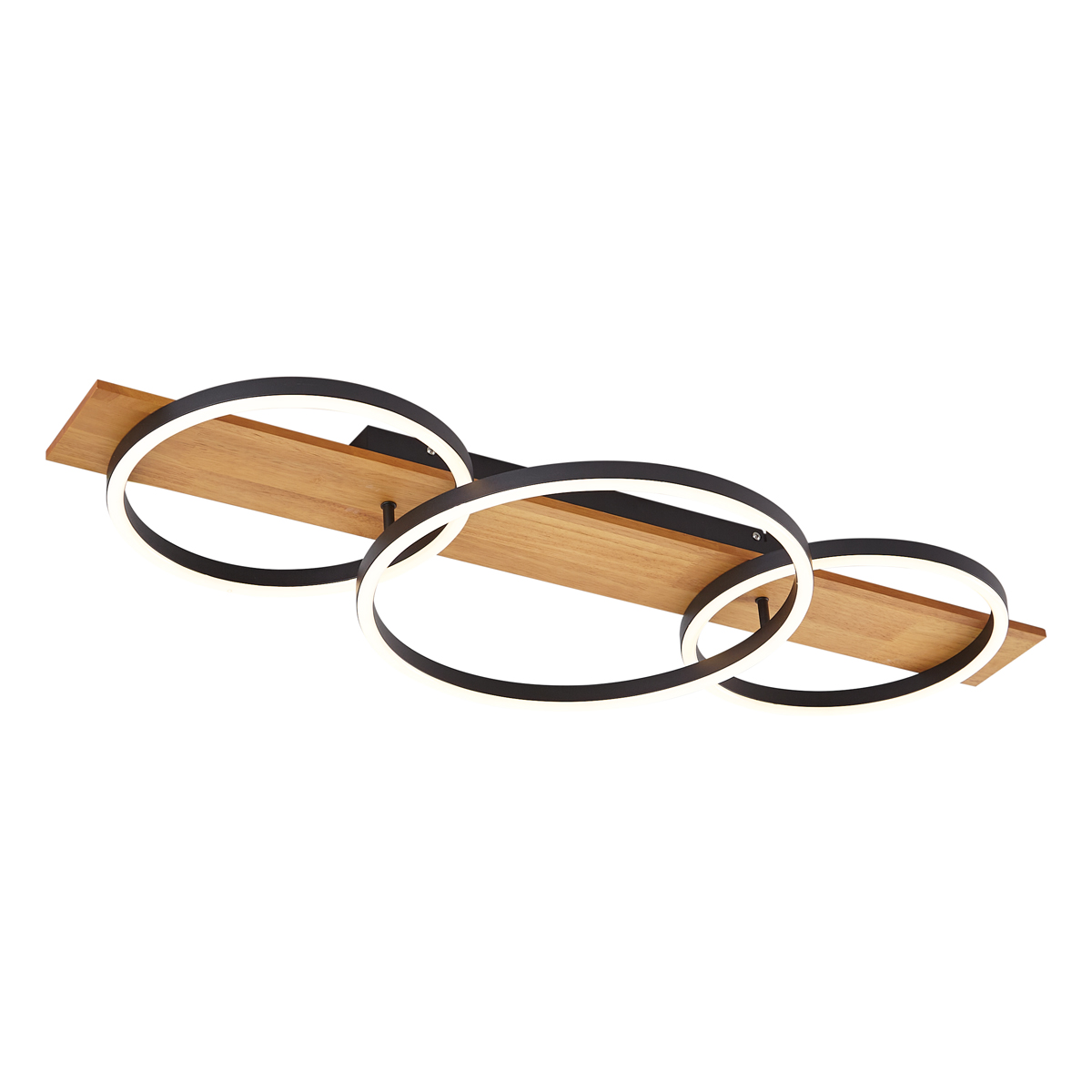 Design mennyezeti lámpa fekete kerek LED-del, 3 lépésben dimmelhető, 3-lámpás - Nimue