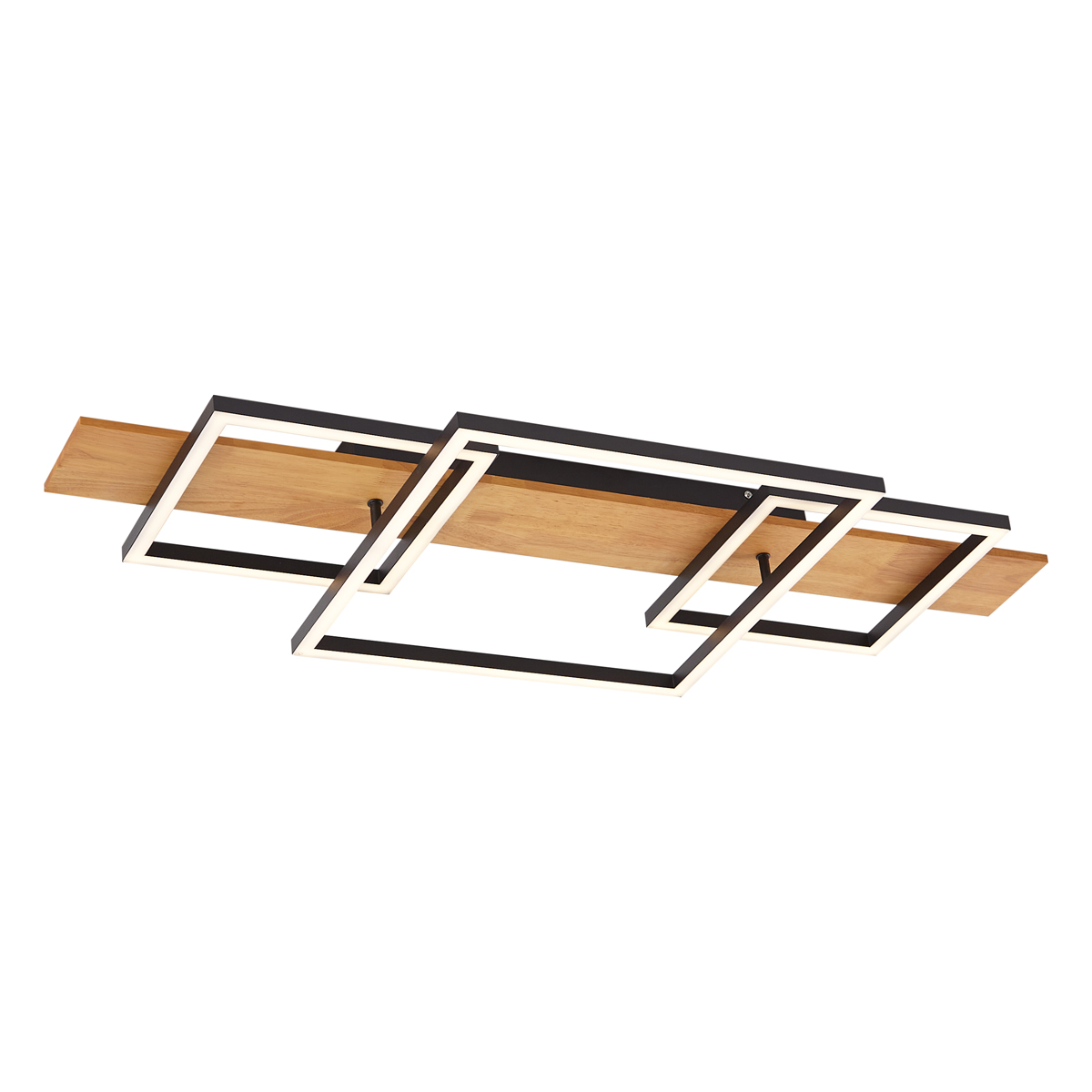 Design mennyezeti lámpa fekete négyzet alakú LED-del 3 lépésben dimmelhető 3-lámpás - Nimue