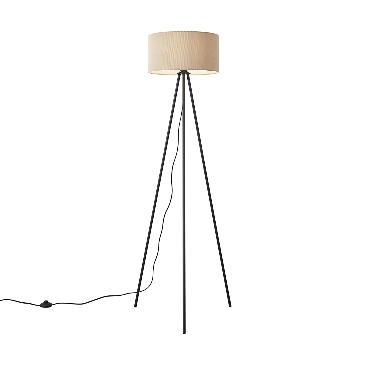 Modern állólámpa taupe színben, bársonyernyővel - Luz