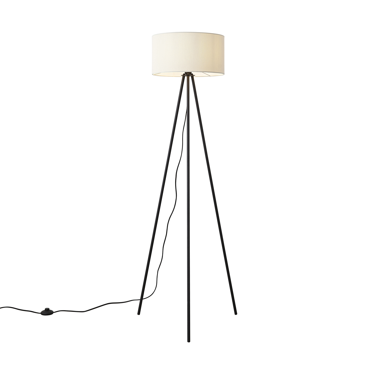 Modern állólámpa fehér bársonyernyővel - Luz