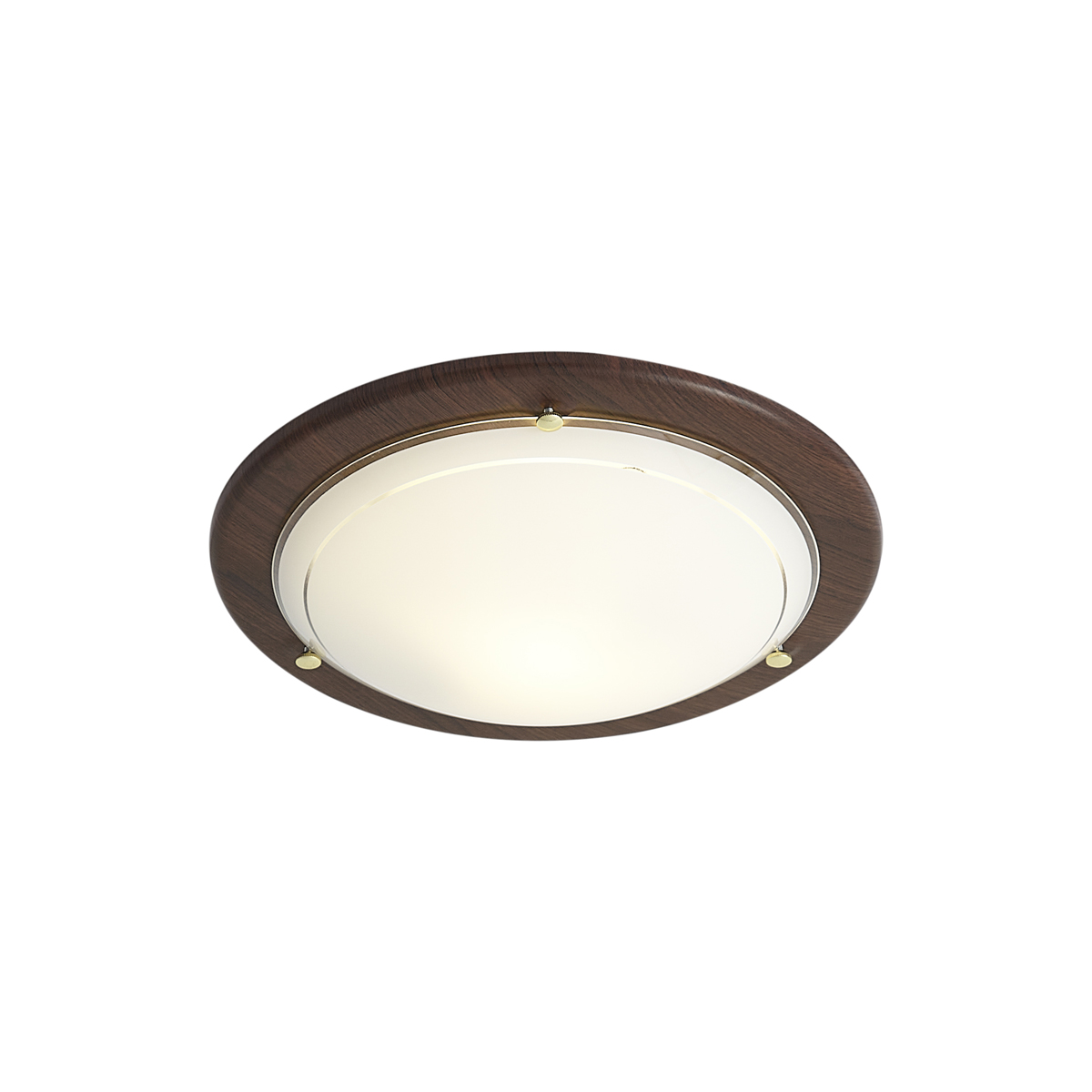 Klasszikus mennyezeti lámpa diófa színű fával és fehér üveggel - Mesiac