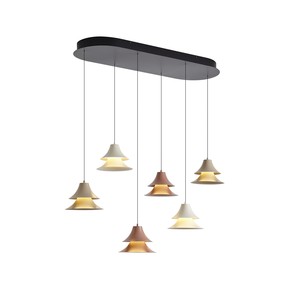 Többszínű függőlámpa LED-del, dimmelhető, 6-lámpás Easylift - Witch