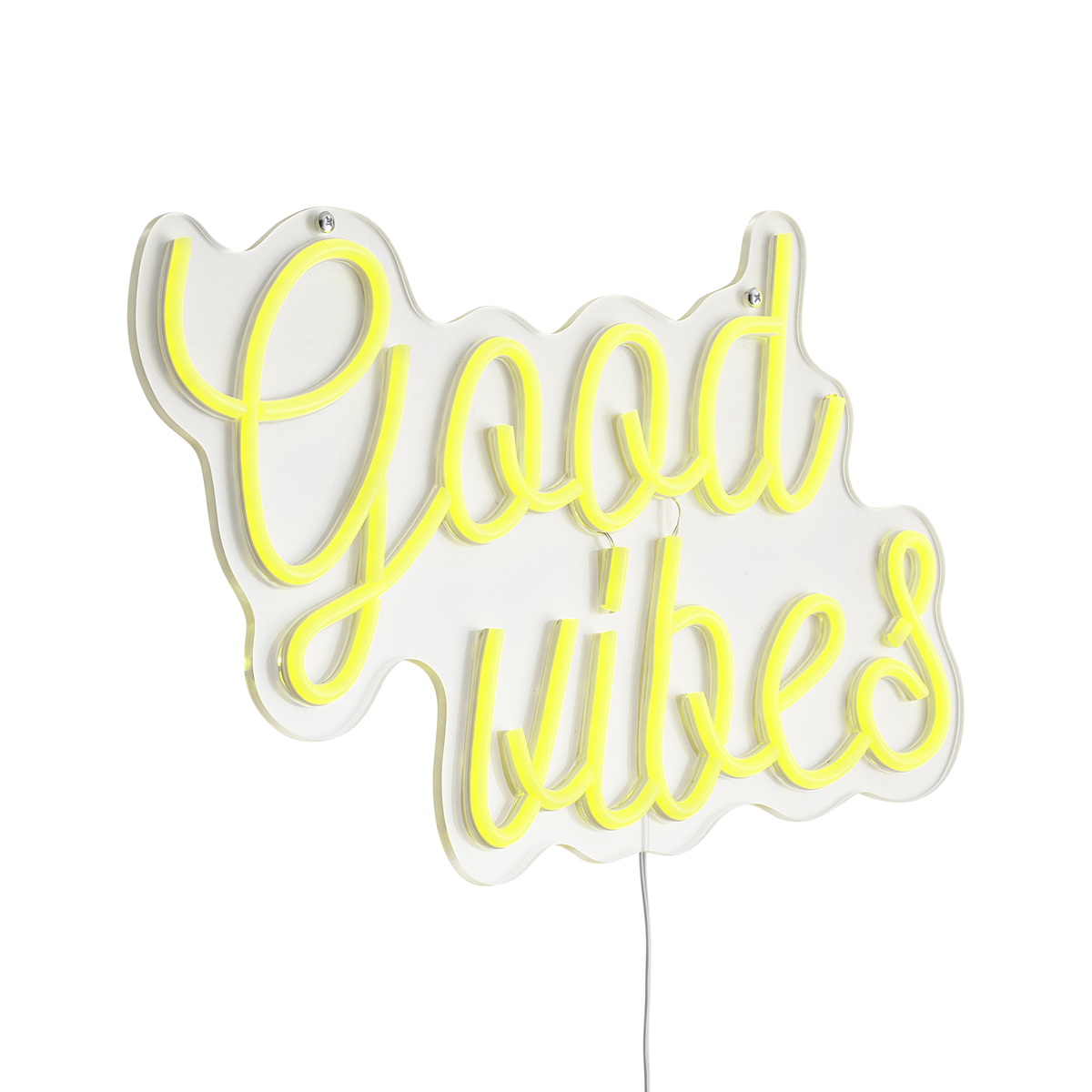 Neonové nástěnné světlo žluté vč. LED - Good Vibes – QAZQA
