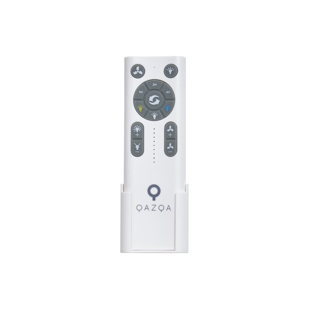 Ventilatore da soffitto smart nero con stampa legno