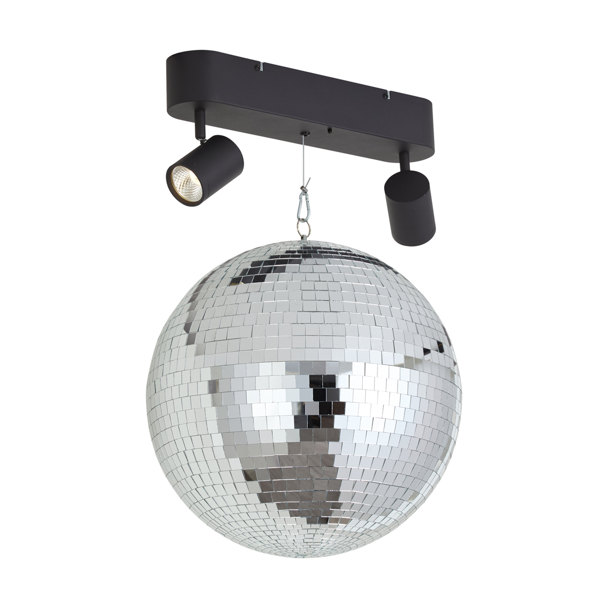 Retro závěsná lampa Discoball vč. LED, 2 světla s dálkovým ovládáním – QAZQA