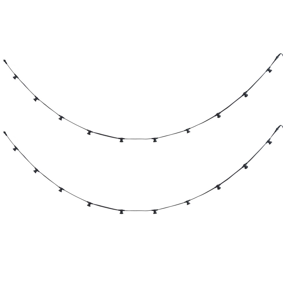 Összekapcsolható fekete fényfüzér dugóval 10m 20 izzóval IP44 - Lubber