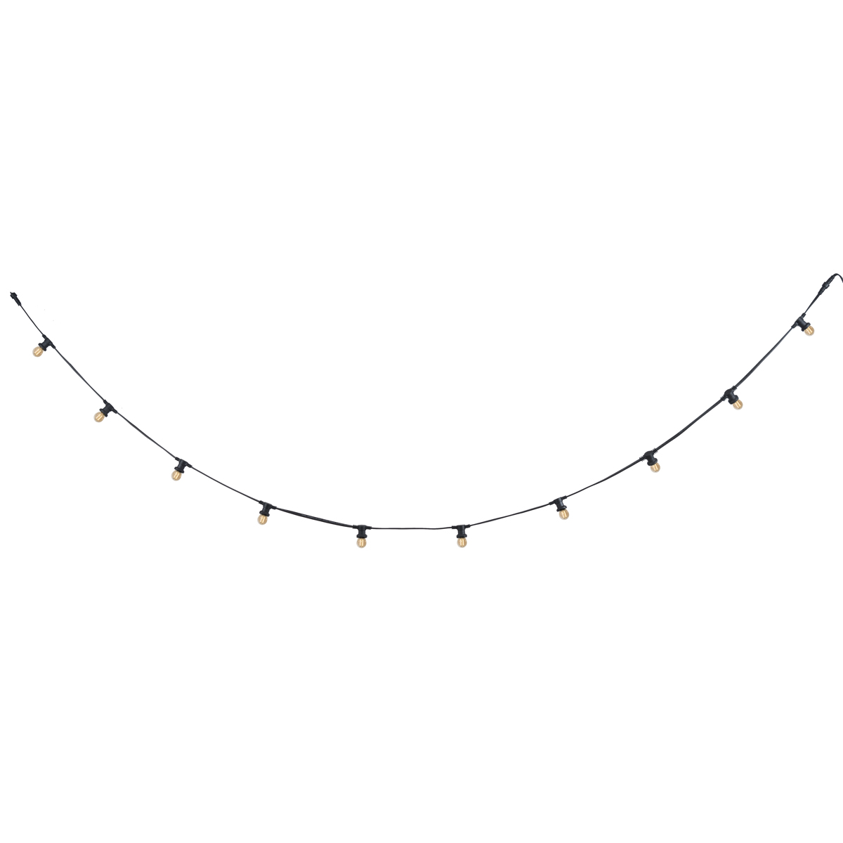 Összekapcsolható fekete fényfüzér dugóval 6m, E27 10 izzóval IP44 - Lubber