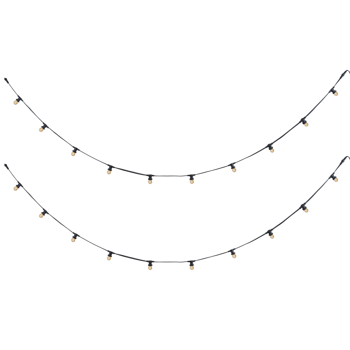 Összekapcsolható fekete fényfüzér dugóval 10m, E27 P45 20 izzóval, IP44 - Lubber