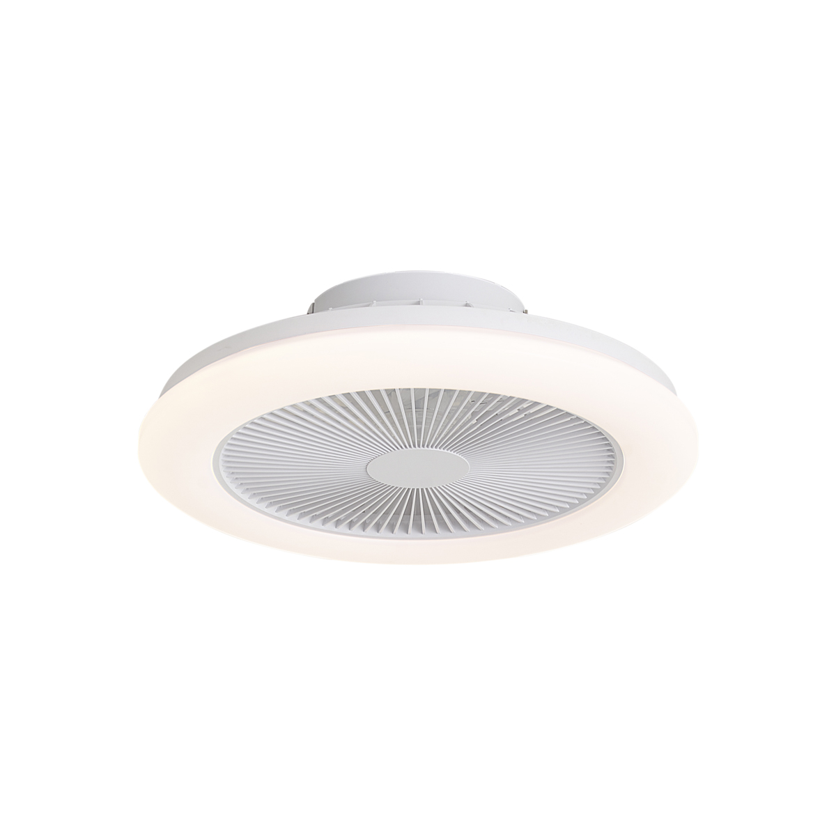 Mennyezeti ventilátor fehér LED RGB-vel, fényerőszabályzóval és távirányítóval - Clamo