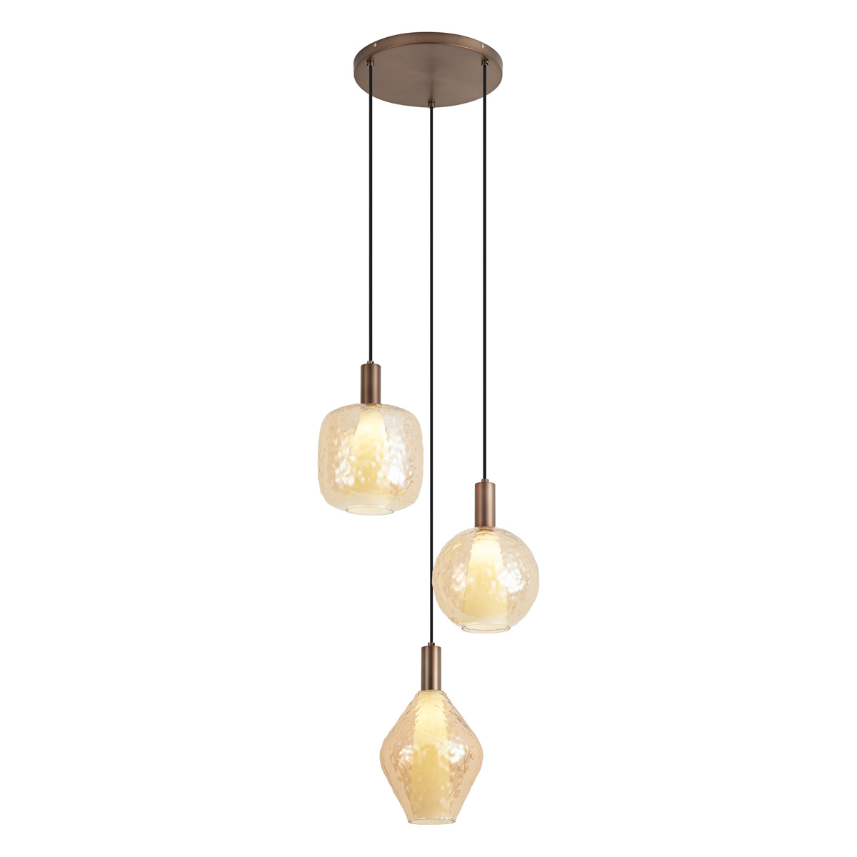 Dizajnová závesná lampa tmavobronzová 3-svetelná - Ard