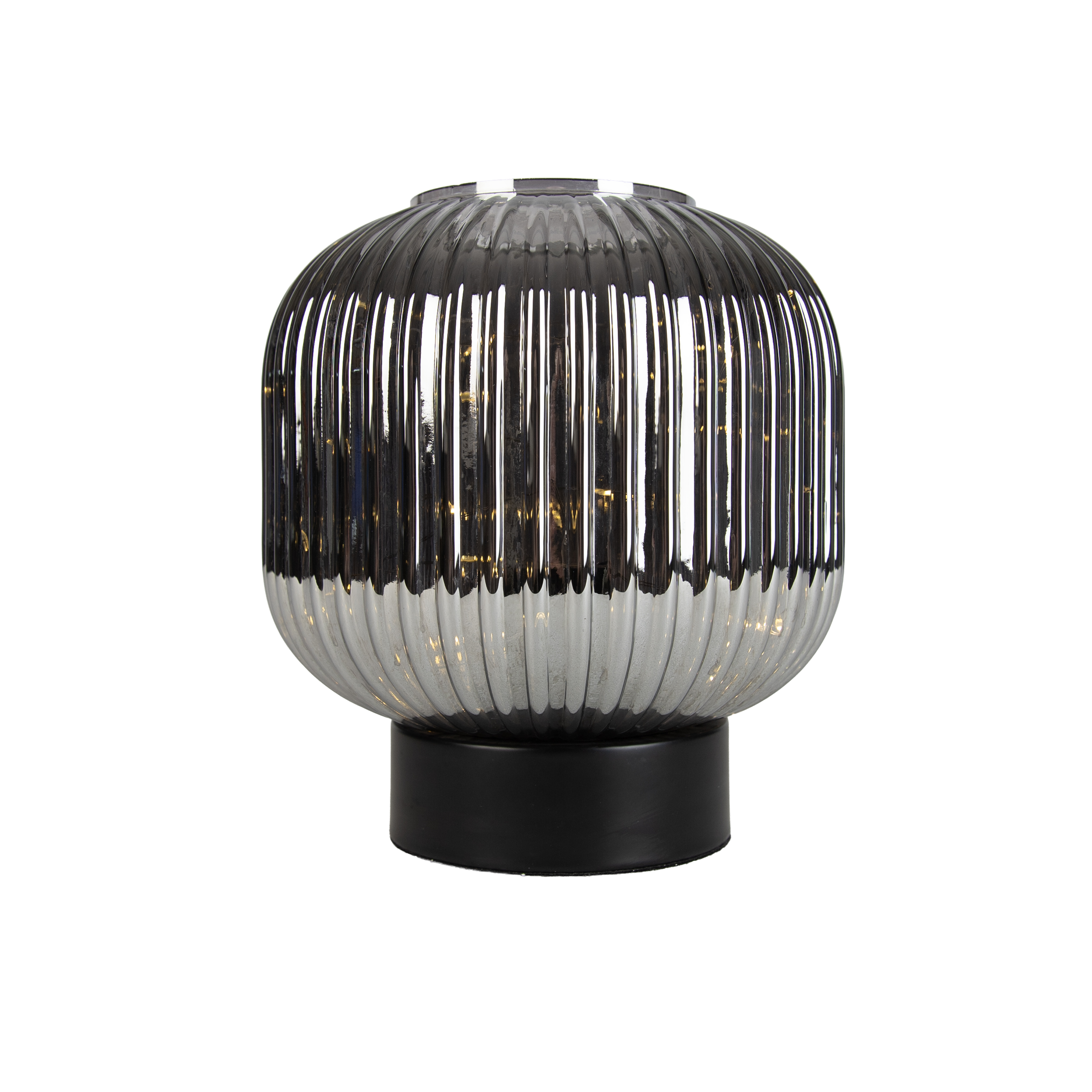 Stolní lampa Art Deco černá s kouřovým sklem vč. světelného kabelu E27 - Karel – QAZQA