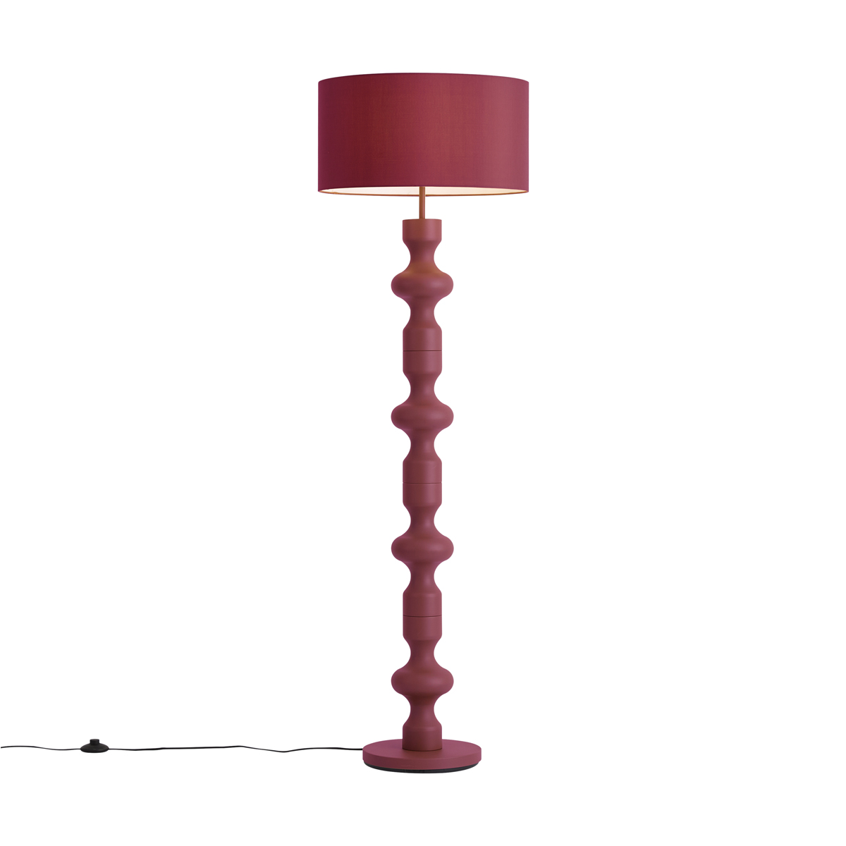 Retro stojací lampa švestková s látkovým stínidlem 160 cm - Captain – QAZQA