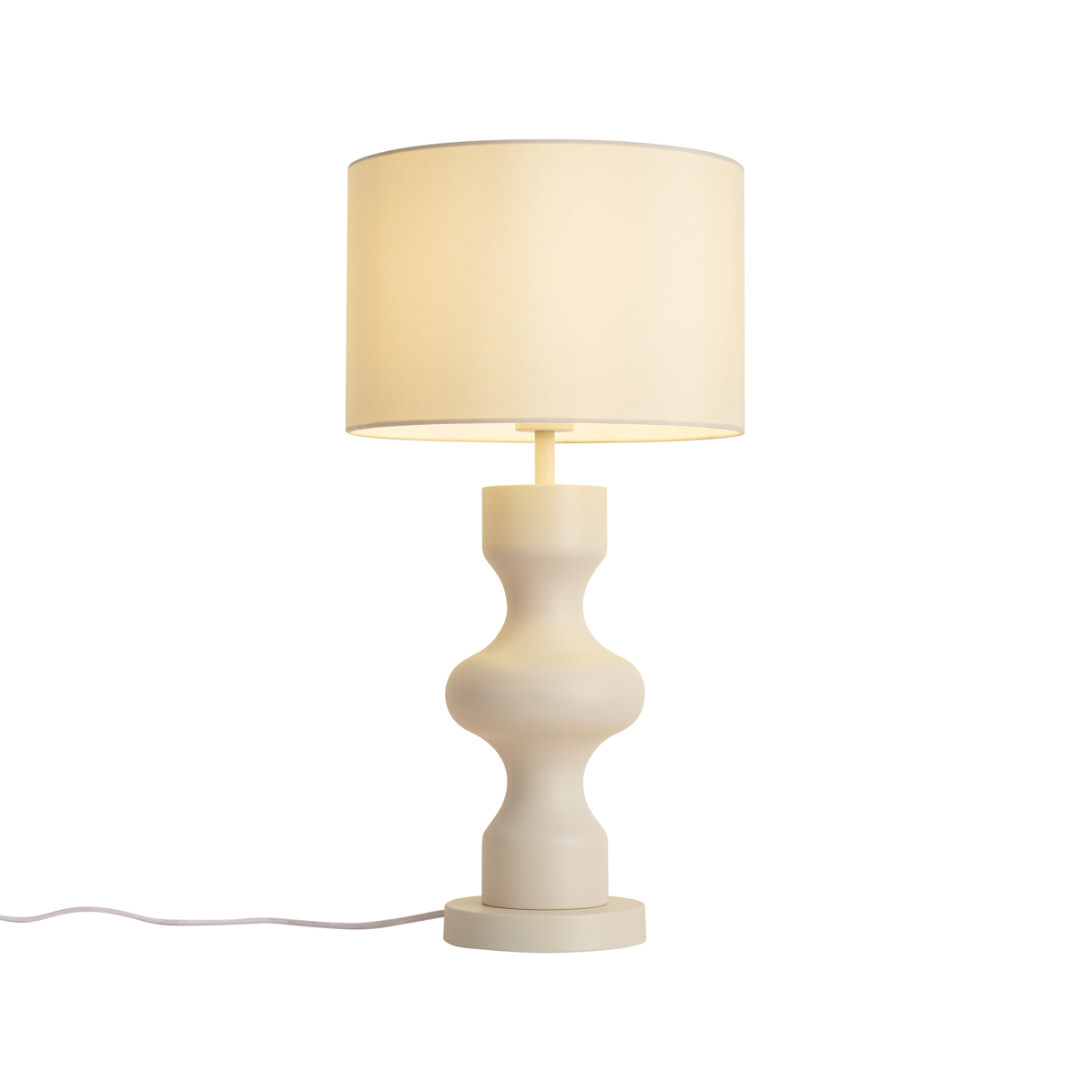 Retro stolní lampa béžová s látkovým stínidlem - Captain – QAZQA