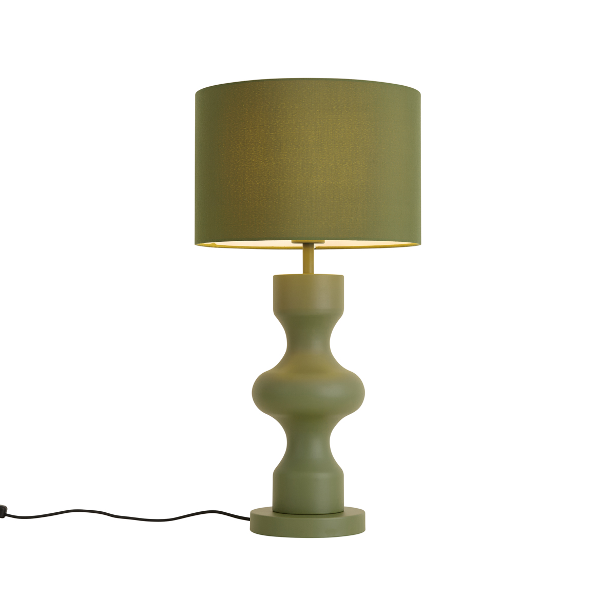Retro stolní lampa zelená s látkovým stínidlem - Captain – QAZQA