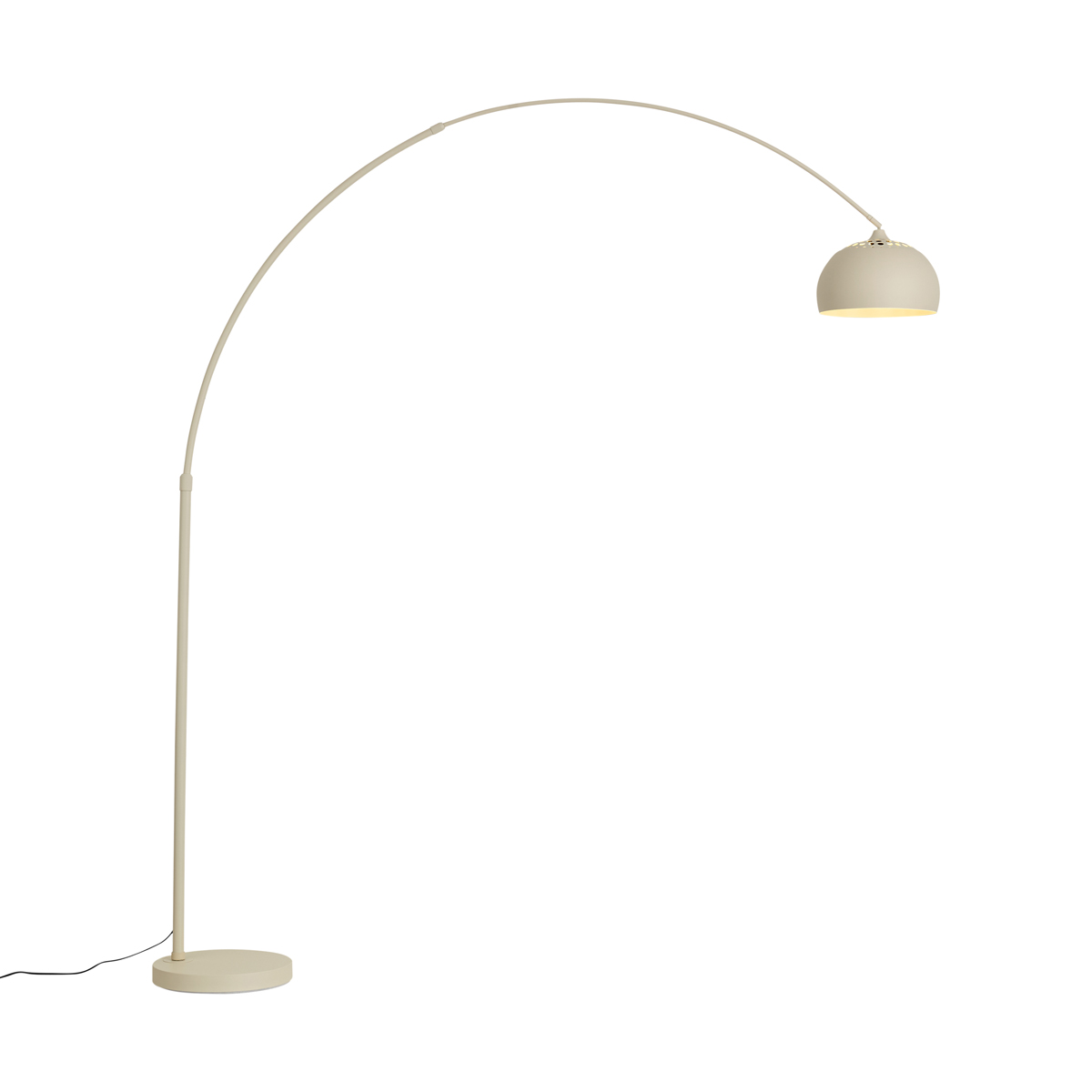 Moderní oblouková lampa béžová s mramorovým podstavcem - XXL – QAZQA