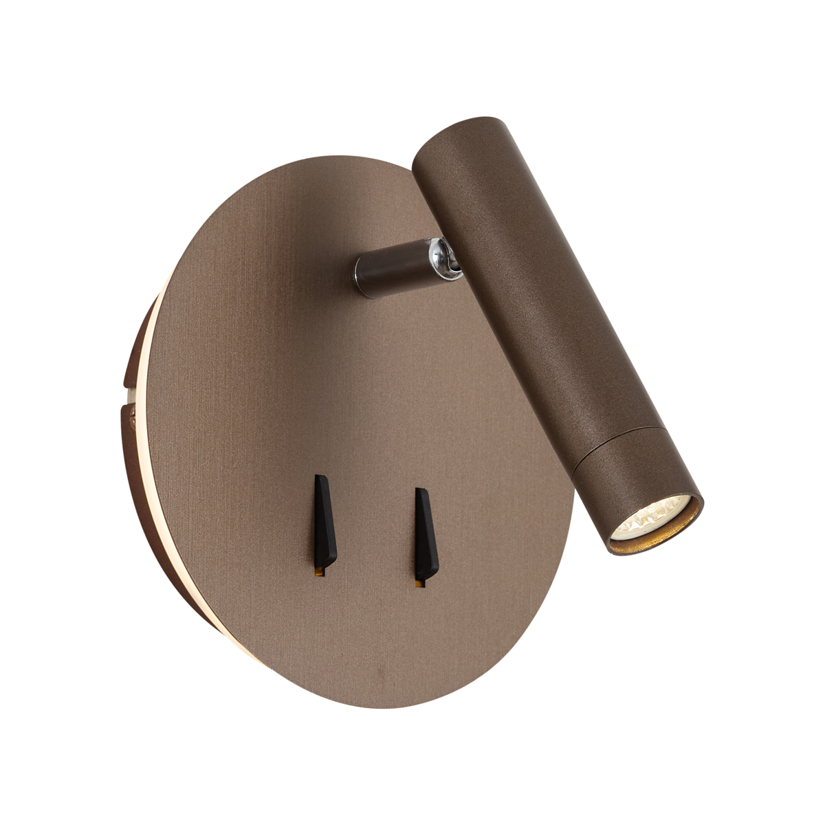 Moderní nástěnné svítidlo tmavě bronzové vč. LED s USB-C - Croft – QAZQA
