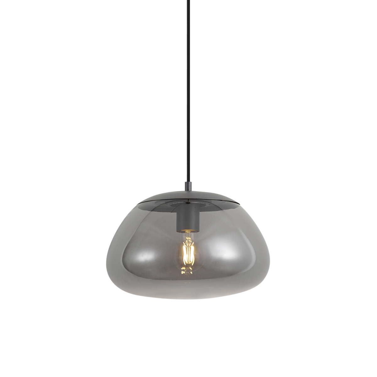 Retro závěsná lampa antracitová s kouřovým sklem - Giselle – QAZQA