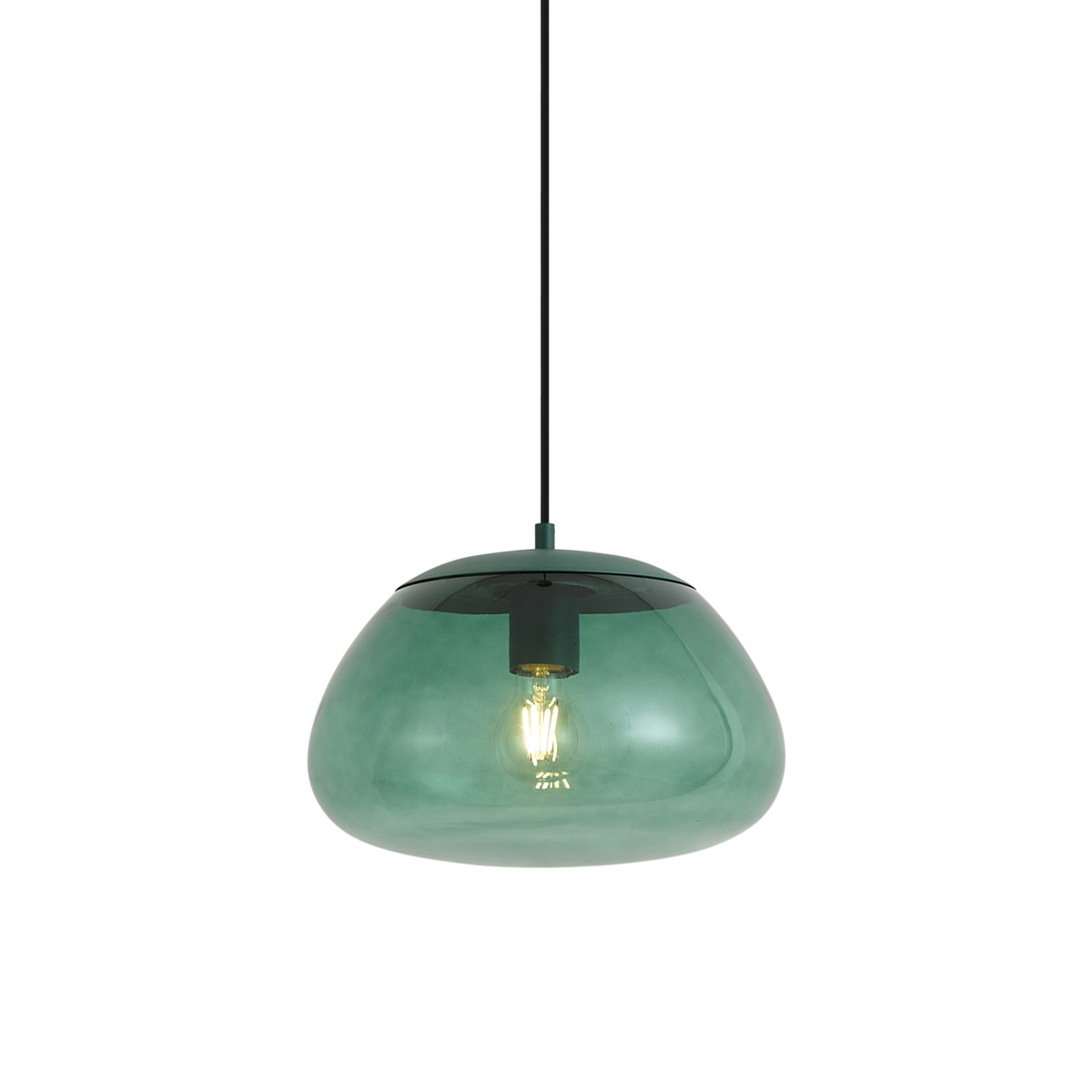 Retro zelená závěsná lampa se zeleným sklem - Giselle – QAZQA