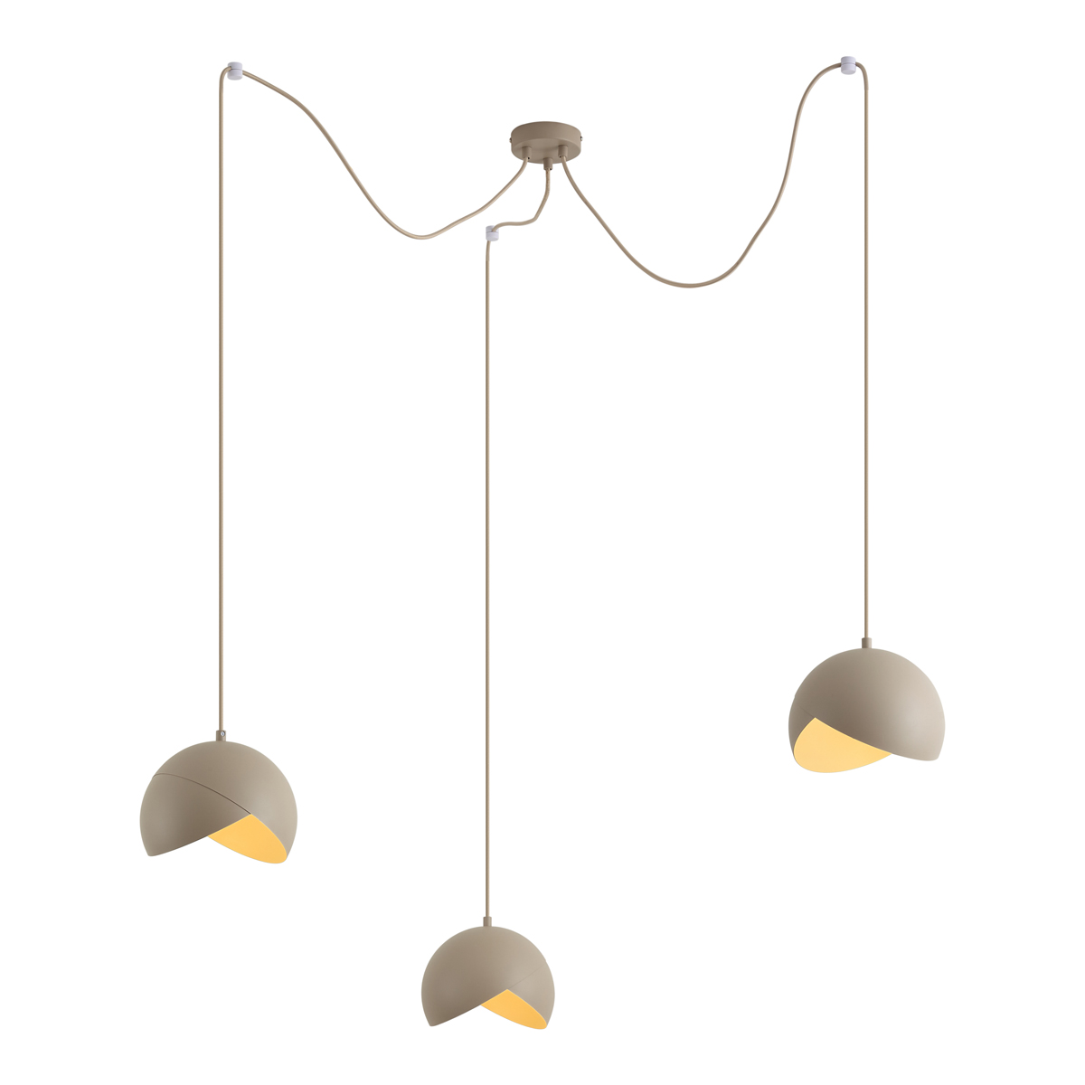 Designová závěsná lampa béžová s opálovým sklem 3-světlo - Tulip – QAZQA