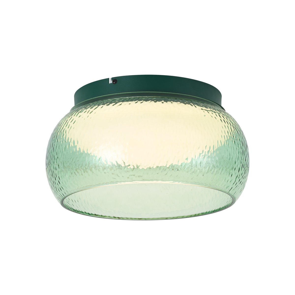 Art Deco Stropní svítidlo zelené se sklem vč. LED 3-krokové stmívatelné - Thimble – QAZQA